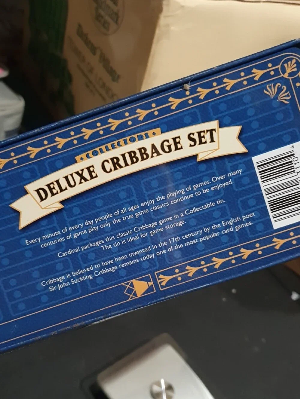 Deluxe Cribbage Set - Blue Solid Wood Box